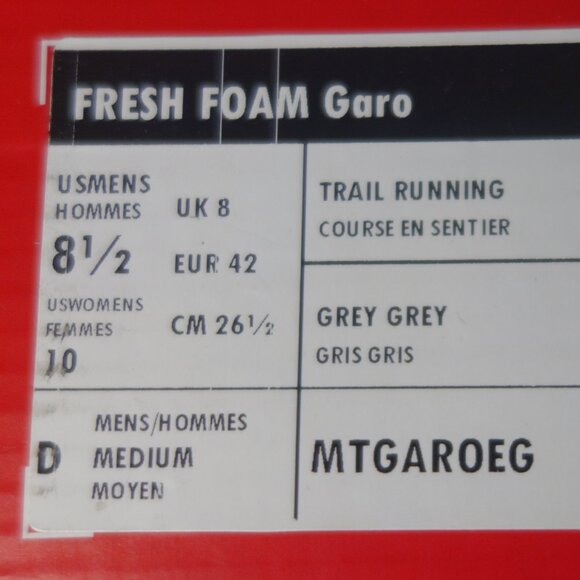 New Balance FRESH FOAM Garo Trail Running Grey Size US Mens 8.5 Mens D Medium - Picture 11 of 16